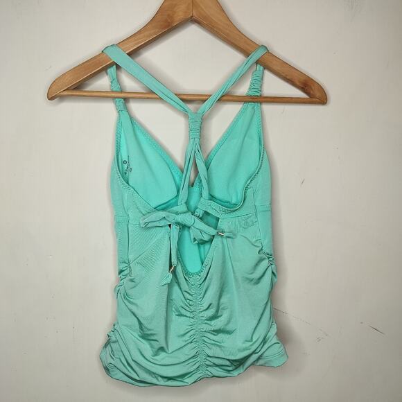 Athleta Aqualuxe Tankini Swim Top Seafoam Tie Back - Picture 5 of 8